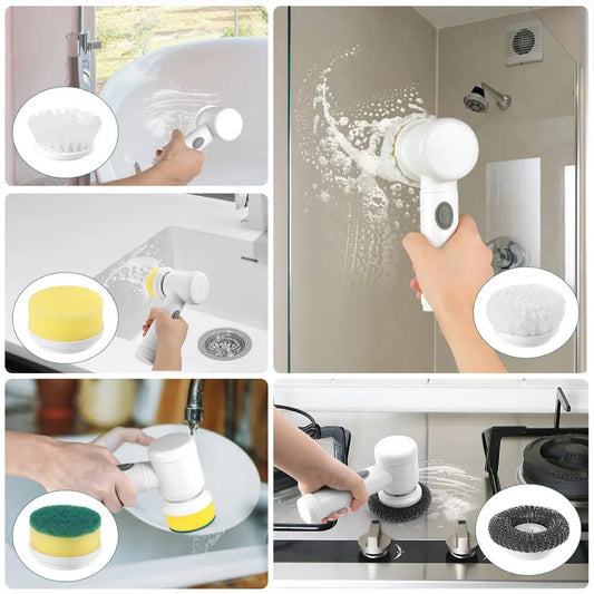 Brosse Électrique 5 en 1 – Nettoyage Sans Effort!